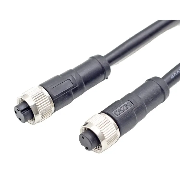 M12 Konektor Sensor Male A B D Kabel Pengkodean Rakitan Solder Tipe 3 4 5 8 12 Pin Konektor Tahan Air