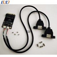 Tarjeta de Expansión Mini PCIe PCI-E MPCIe a 2 * USB 2.0 Tipo-A con Orificio de Montaje en Panel y Cable USB de 36CM