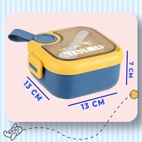 EASGA Bol d'alimentation complémentaire portable pour bébé Boîte à lunch carrée en acier inoxydable 304 avec cuillère en plastique ciseaux