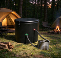Baignoire gonflable portable chauffée au bois avec serpentin en acier inoxydable pour bain de glace, idéale pour le camping en extérieur hors réseau