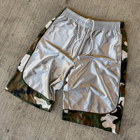 Shorts de basketball streetwear OEM 3/4 pour hommes, en nylon patchwork, avec cordon de serrage, coupe ample, pour la course, style capri, longs, pour homme