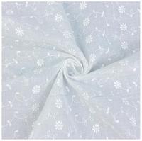 Rollo de tela de algodón blanco puro de alta calidad personalizado tela bordada con ojales para vestido de niñas