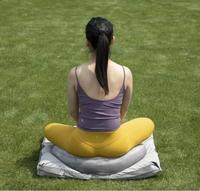 Coussin de méditation rond de 13 cm de haut, lavable en machine, avec housse, coussin de yoga avec bolster, écologique, logo personnalisé