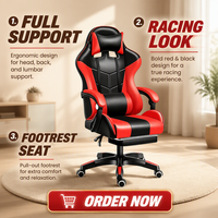 Chaise de jeu de course Esports avec accoudoirs et repose-pieds articulés, chaise d'ordinateur ergonomique, vente en gros