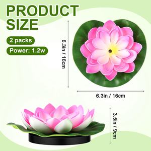 Fontaine solaire à LED avec design feuille de lotus et pompe pour bain d'oiseaux, éclairage LED IP65, commande par bouton - Product Image 2