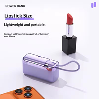 Mini batterie externe portable 10000 mAh, charge rapide QC3.0 22,5 W avec écran numérique et support de câble de charge intégré