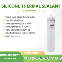 Scellant en silicone thermiquement conducteur à un composant pour le revêtement des circuits imprimés et l'encapsulation des modules, résistant à l'humidité et aux chocs