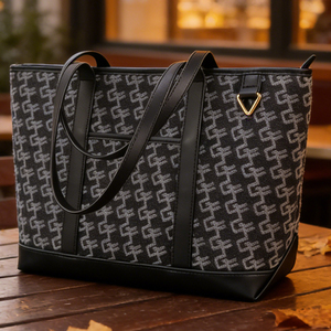 Large-Capacity Ladies' Fashionable Denim Tote Bag With Zipper Suitable For Simple Daily Work And Shoulder Bag Use - Product Image 1