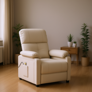 Sillón de Masaje de Tela Crema para Cuerpo Completo, Uso Doméstico, Enchufable, 110-240v - Product Image 2