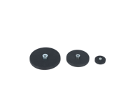 Aimant rond puissant recouvert de caoutchouc noir avec filetage interne, support magnétique robuste pour le montage de véhicules et d'équipements