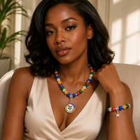 Nouveauté : Ensemble de bijoux collier et bracelet délicats en alliage, design inspiré de l'Étoile d'Orient, orné de perles de cristal scintillantes, pour femme, idéal comme cadeau