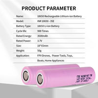 Batterie lithium-ion rechargeable INR18650-35E 3.6V 3500mAh 900 cycles 18*65mm pour drone FPV, bateau RC, appareils électroménagers