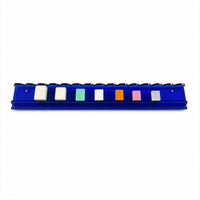 Support de Mahjong en acrylique de 20 pouces avec tige de poussée, support de Mahjong transparent bleu en forme d'éventail, accessoire de jeu de Mahjong portable et étanche