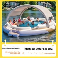 Plateforme flottante gonflable pour yacht, en PVC écologique, avec parasol, canapé, bar, tente, équipement de ponton marin, pavillon, bar aquatique, équipement d'usine