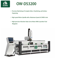 Machine de perçage et de fraisage CNC à profilés en alliage d'aluminium OUWO 3200 mm à commande servo, table inclinable, perçage de trous pour profilés en PVC et en cuivre