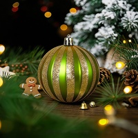 2026 Neue Dekorative Kürbis-Gestreifte Handbemalte Goldfarbene Weihnachtskugel für Heim- und Ladendekoration