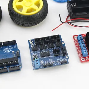 Set komponen elektronik Diy, Kit elektronik 4Wd Rc ultrasonik pelacak mobil Robot pintar