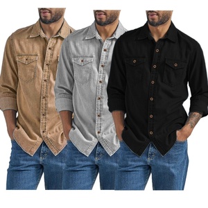 Camicie da Uomo Primavera-Autunno, <span class=keywords><strong>Giacca</strong></span>-<span class=keywords><strong>Camicia</strong></span> in Denim con Colletto Rialzato <span class=keywords><strong>e</strong></span> Tasche, Stile Casual <span class=keywords><strong>e</strong></span> Comodo - Product Image 6