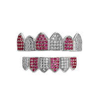 Grilles dentaires Hip Hop en gros, brillantes, avec diamants CZ, zircone cubique glacée pour hommes, bijoux de chaîne de corps tendance