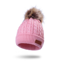 Gorro de Punto con Pompón para Niños, Unisex, Personalizado, de Invierno, de Algodón, con Logotipo, para Bebés