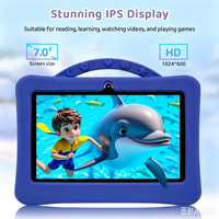 Tablette pour enfants de 7 pouces, écran IPS, affichage HD 1024*600, coque en silicone antichoc, tablette éducative pour enfants