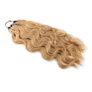 Extensiones de Cabello Ondulado de Crochet, Cabello Humano 100% Natural con Cutícula Completa, Rubio Miel 27, Tira de Crochet de 100g, Extensiones de Cabello con Ondas Naturales - Product Image 6