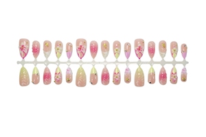 Nuevo Set <span class=keywords><strong>de</strong></span> 24 <span class=keywords><strong>Uñas</strong></span> Postizas Francesas Color Rosa Flor, Diseño <span class=keywords><strong>de</strong></span> <span class=keywords><strong>Uñas</strong></span> Postizas <span class=keywords><strong>de</strong></span> Larga Duración, Reutilizables, Lujosas, con Forma <span class=keywords><strong>de</strong></span> Almendra - Product Image 4
