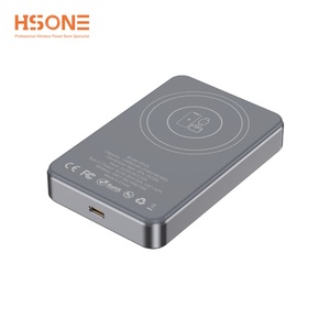 HSONE F15 MY25L พาวเวอร์แบงค์แม่เหล็กไร้สายอะลูมิเนียมบางเฉียบ 10000mAh OEM ชาร์จเร็ว จอแสดงผล LED กำลังไฟ 15W แท้ - Product Image 4