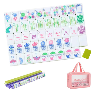 Hot Selling Modern Luxury Acrylic Four Layers Green American Mahjong Tiles Set Mahjong Tile Portable for Family <b>Entertainment</b> - Product Image 3