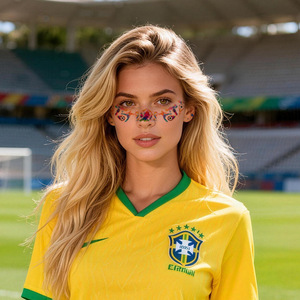 Pegatinas Faciales de Fútbol para Clubes de Fans, Eventos Deportivos, Calcomanías Temporales de Tatuajes por Transferencia de Agua - Product Image 3