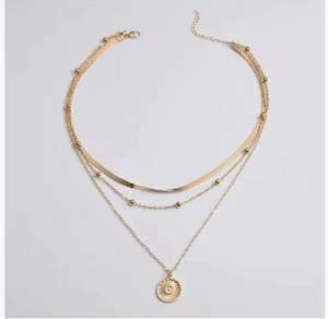 Collana con ciondolo di loto multistrato da donna, alla moda e individuale con perline d'<span class=keywords><strong>oro</strong></span> a catena a catena - Product Image 2