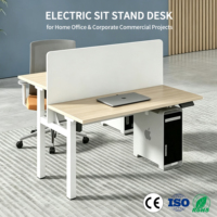 Bureau assis-debout électrique à moteur unique réglable en hauteur, table d'ordinateur ergonomique avec conception anti-collision pour le bureau à domicile