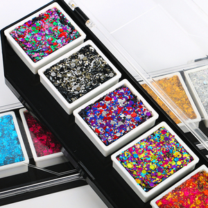 Bling Shinning Gleam Glitter Cream Pallet para el cuerpo del cabello Maquillaje que brilla en la noche Negra - Product Image 2