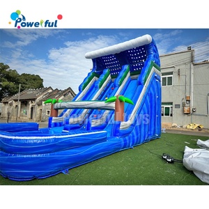 مارات مزدوجة زرقاء قابلة للنفخ منزلقة <span class=keywords><strong>n</strong></span> منزلقة المدينة في الهواء الطلق تأجير الأحداث المستخدمة - Product Image 2