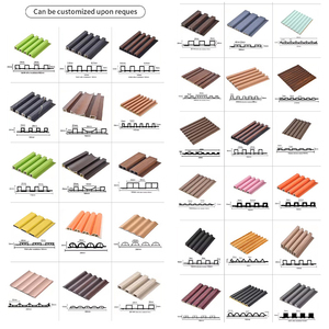 Wpc Lambrin Decorativo Panneau mural intérieur cannelé Panneaux muraux en bois plastique Style contemporain - Product Image 6