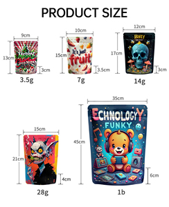 Custom Printed Food Grade BOPP Stand Pouches Smell Proof Zip Lock Mylar Bags 3.5g 7g 28g Cookie Chewing Gum Pet Food Packaging - Product Image 4