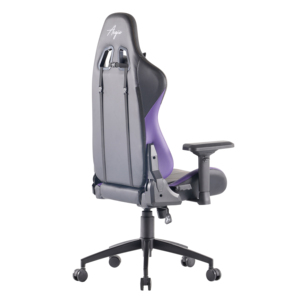 Silla de Juego Ergonómica 4D Personalizada al por Mayor, Reposabrazos 4D, Estructura de Metal, Reposacabezas Reclinable, Almohada Lumbar, Negro y Morado - Product Image 4