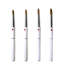 Pinceau professionnel pour nail art en poils de Kolinsky pur, avec manche en métal, durable, taille 5mm-15mm, Socheal WH-036 pour manucure
