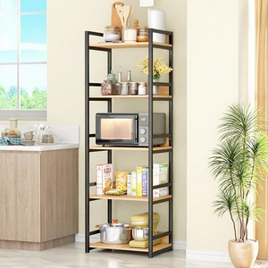 Estante de almacenamiento metálico de cinco niveles con estante para horno microondas para cocina, diseño minimalista, tipo vertical, organizador multifuncional - Product Image 3