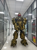 Disfraz de Robot LED para Adultos, Transformable, Realista, para Espectáculos de Baile, con Grabador de Voz 3D, Cosplay, Mascota, de Seda/Algodón para Hombre