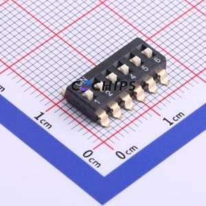 DSIC06LS-P DIP Switch SMD Switch Flat Toggle, Raised Type Single Pole Single Throw 6 Gull Wing Type - Product Image 1