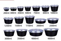 Bol à soupe rectangulaire à emporter, contenants alimentaires en plastique biodégradable transparents jetables avec couvercles, utilisables au micro-ondes