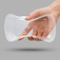 Boîtes repas jetables en plastique rigide rectangulaires pour la préparation des repas à emporter, pour restaurants
