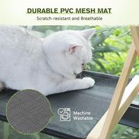 Vente en gros, lit pour chat suspendu en bois à double couche personnalisable avec ventouse, hamac rectangulaire moderne, lits respirants pour chat avec fenêtre