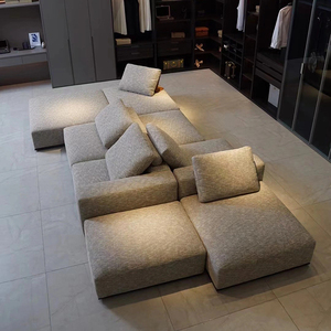 ชุดโซฟาสไตล์อิตาลีทันสมัยชุดโซฟาผ้าเวสไซด์เฟอร์นิเจอร์หนังโซฟาห้องนั่งเล่นคุณภาพสูง - Product Image 2