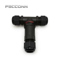 Connecteur circulaire étanche IP68 PSCCONN GW25 à 2 broches en T, 32A 400V, boîtier en nylon ignifuge haute résistance M25