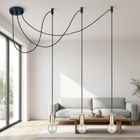 Luminaire suspendu vintage réglable en fer décoratif à plusieurs têtes en forme d'araignée pour salle à manger