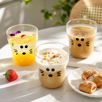 Tasses en verre personnalisées en gros, motifs créatifs, multi-usages, pour café, thé, jus, boissons, latte, cappuccino