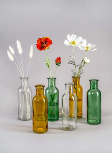 Jarrones de brotes pequeños para decoración del hogar, juego de jarrones de cristal ámbar para centros de mesa, centros de mesa florales para bodas, venta al por mayor - Product Image 3