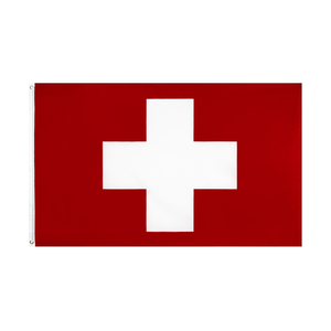 Listo para enviar 100% Poliéster 3x5ft Stock Cruz Roja Blanca Suiza Bandera Suiza - Product Image 1